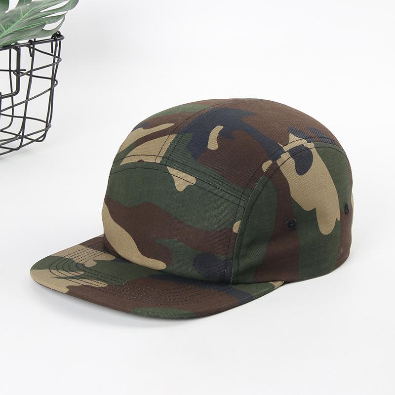 Cotton 5-Panel Flat Brim Baseball Cap, Unisex Aviator Skateboard Camping Hat, Street Hip Hop Headwear