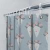 Blue Shower Curtain With Floral Cone Design For Bathroom Decorations Home Accessories Decoration For Women'S Bathrooms