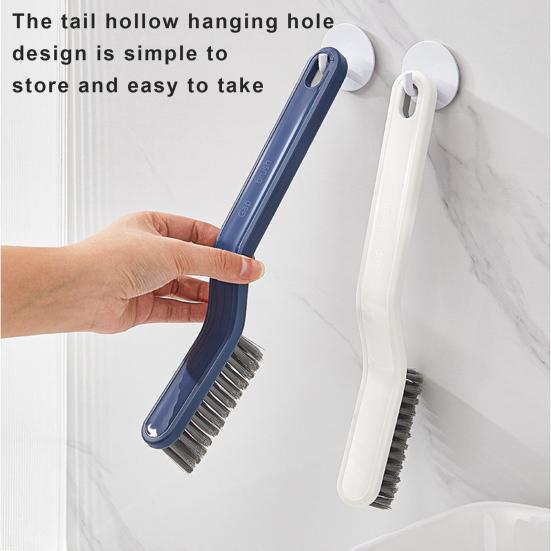 2Pcs Hard Bristle Crevice Brushes Gap Non-Slip Cleaning Brush with Versatile Handle 45-Degree Angle