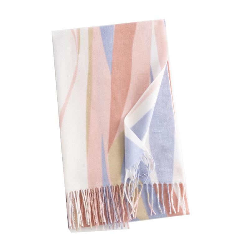 Dopamine Long Warm Windproof Shawl Scarf High End Striped Scarf for Women Korean Style Atmosphere Versatile Temperament