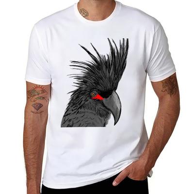 Palm Cockatoo T-Shirt Cotton T Shirts High Quality Mens Graphic T Shirts Black Cotton T-shirt Plain for Man Package T-Shirt