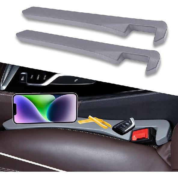 2 Pack Car Seat Gap Filler, Universal for Car SUV, Truck to Fill The Gap Between Seat and Console Crevice Blocker Stop Things from Dropping Black