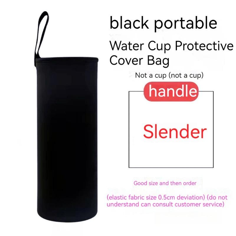 750/1000/1500 ml Sport-Wasserflaschentasche, schwarze Isoliertasche, Becherflaschenhülle, Sportbecher-Abdeckung, 1 Stück, tragbare Bechertasche