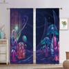 Fantasy Cartoon World Mushroom 3d Printing Curtain Bedroom Kitchen Living Room Children's Room Decorative Curtain 2 Pieces