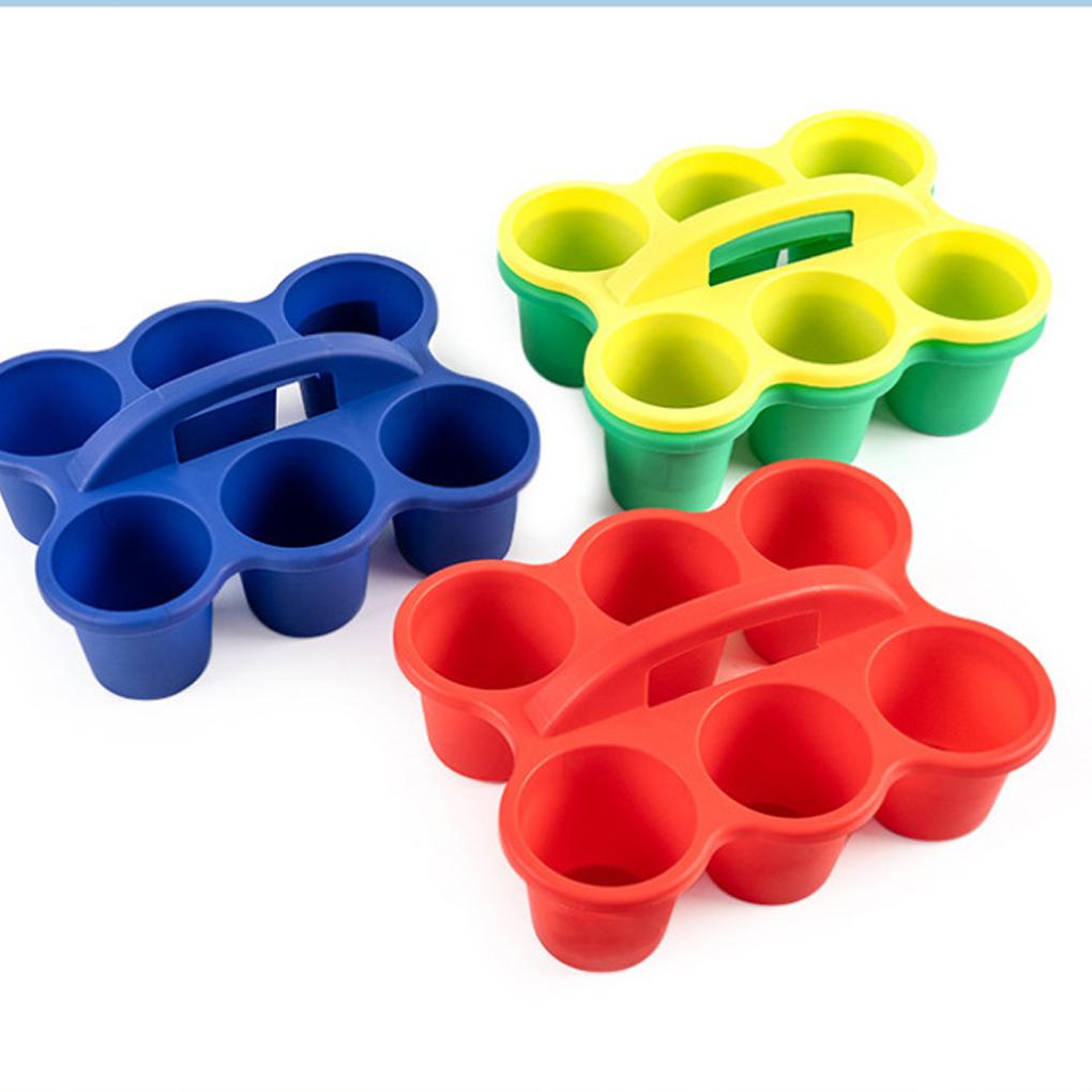 2025 6PCS PP Colorful Plastic Cup Organizer Classroom Basket Saving Space Portable Stackable Portable With Handle
