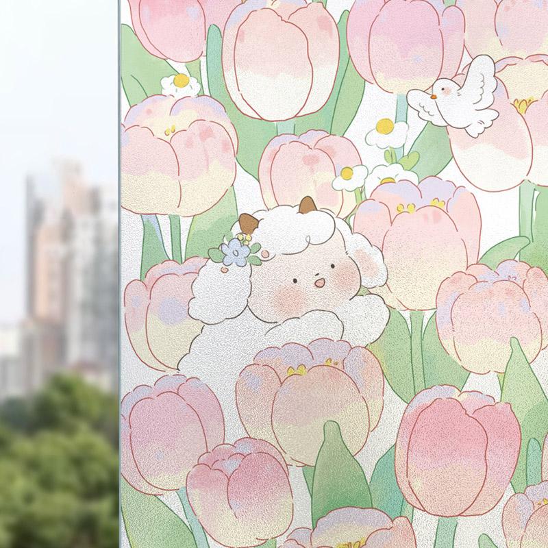 

Window Privacy Film Frosted Glass Sticker Decorative Window Wallpaper Film Anti Look Stickers for Bathroom Cupboard Closet 30X100cm