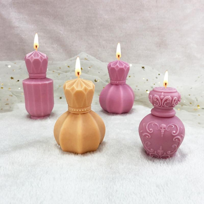 Candle Silicone Mould Tulip Shape Epoxy Resin Mold for Perfume Bottle DIY Candle Making Handmade Crafts Home Decor