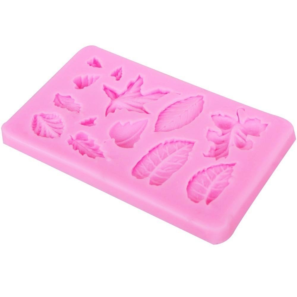 Maple Rose Leaf Cake Border Silicone Molds Christmas Cupcake Fondant Cake Decorating Tools Gumpaste Chocolate Candy Clay Moulds