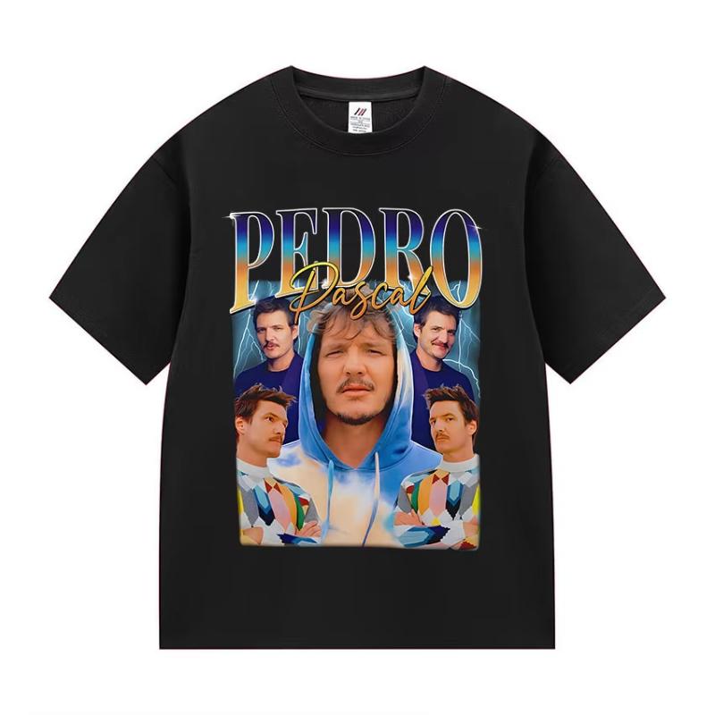 Actor Pedro Pascal Movie Graphic T Shirt Unisex's Retro High Quality Fashion Clothing T-shirts Unisex Cotton Oversized T-shirt Tops