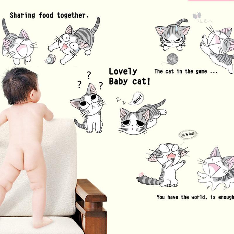Removable Cartoon Wall Stickers for Kids Room Kindergarten Creative Christmas Birthday Gift Decals