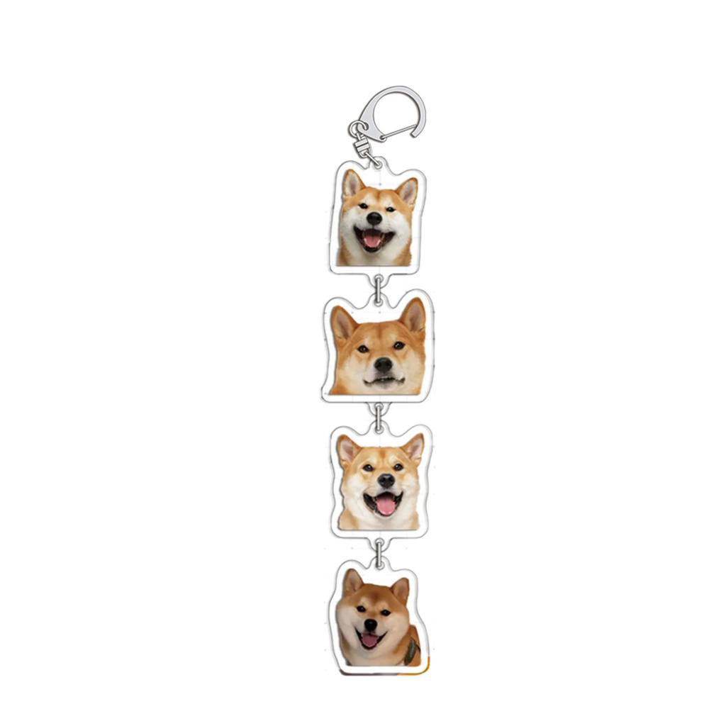 Portable Acrylic Keychain Cartoon Animal Pendant Keyring Fashionable Couples Key Rings Bag Ornament for Pet Owners