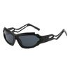 New Punk One Piece Sunglasses Y2k Luxury Brand Wrap Around Sun Glasses 2000's Shades Eyewear UV400 Female Designer Eyeglasses