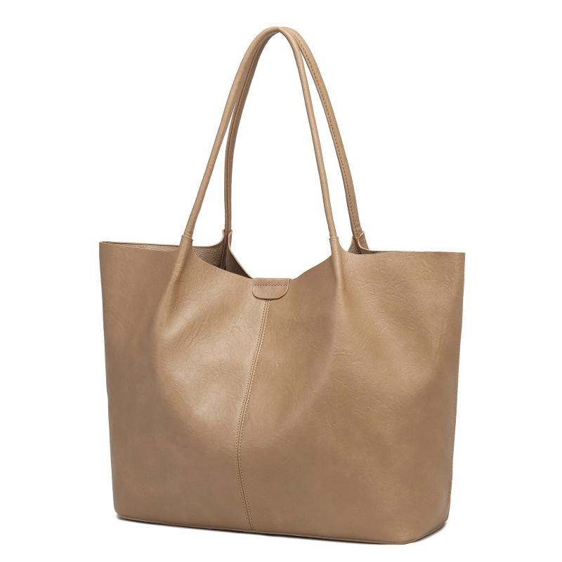 2025 New Retro Simple Tote Bag Versatile Shoulder Handbag Large Capacity Commuter Mother and Child Bag