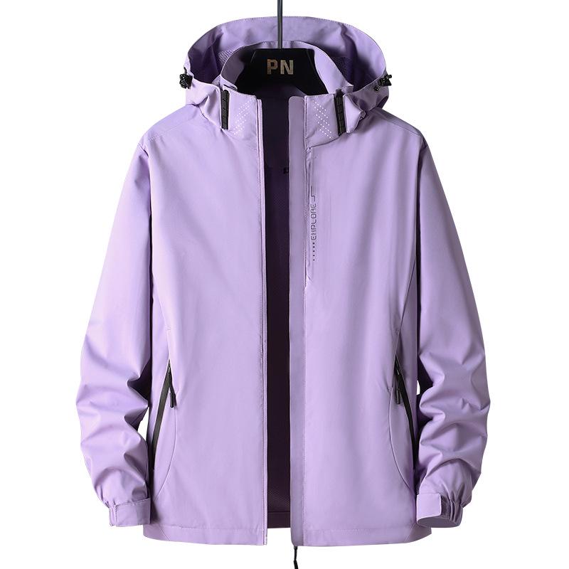 Windproof Waterproof Hooded Jacket for Couples - Versatile Spring/Autumn Outerwear for Trendy, Casual Mountaineering.