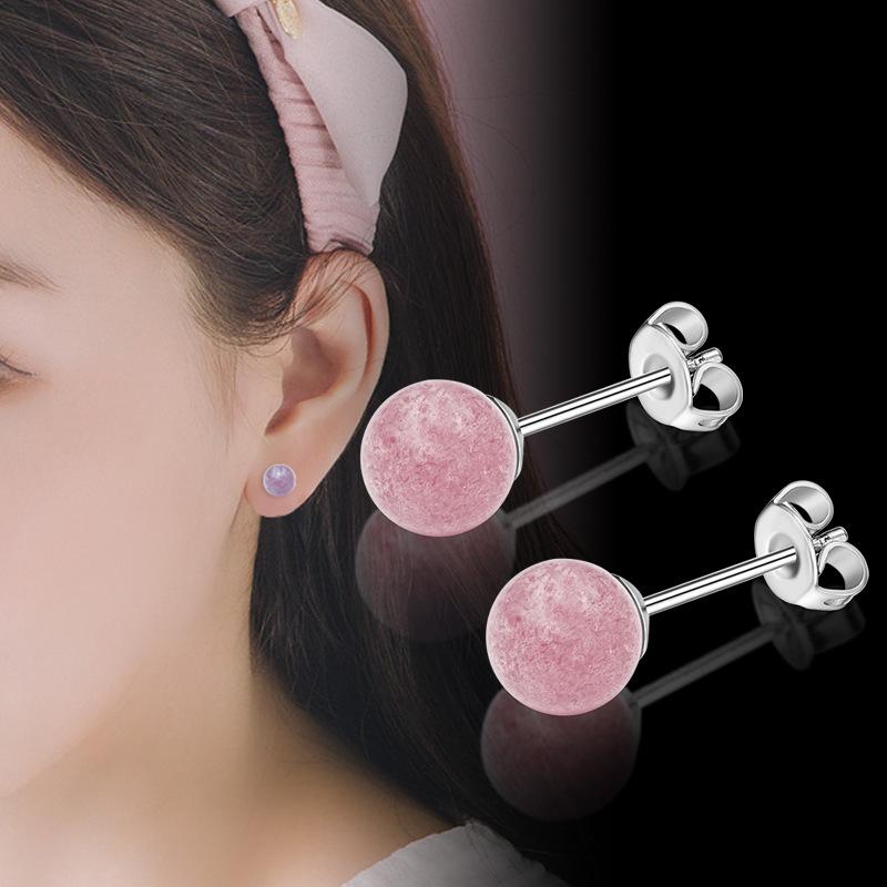 

Red Strawberry Crystal Earrings Simple Fashion Lucky Earring Gift