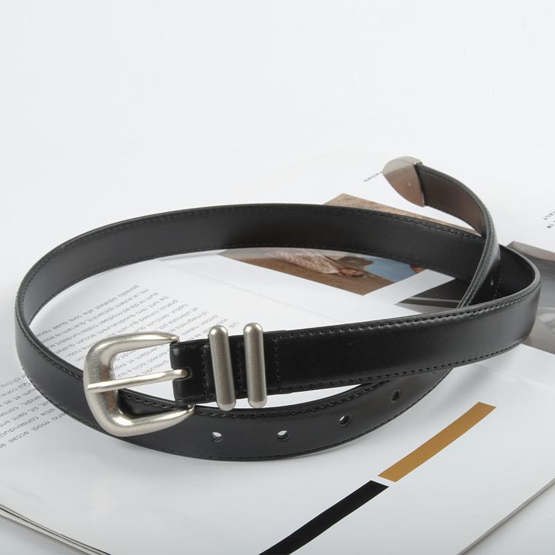 Vier Jahreszeiten Verfügbar Neuer Damen Gürtel Leder Rindsleder Hose Mit Vielseitigem Retro Gürtel Kombiniert Mit Lässigen Jeans Damenstil