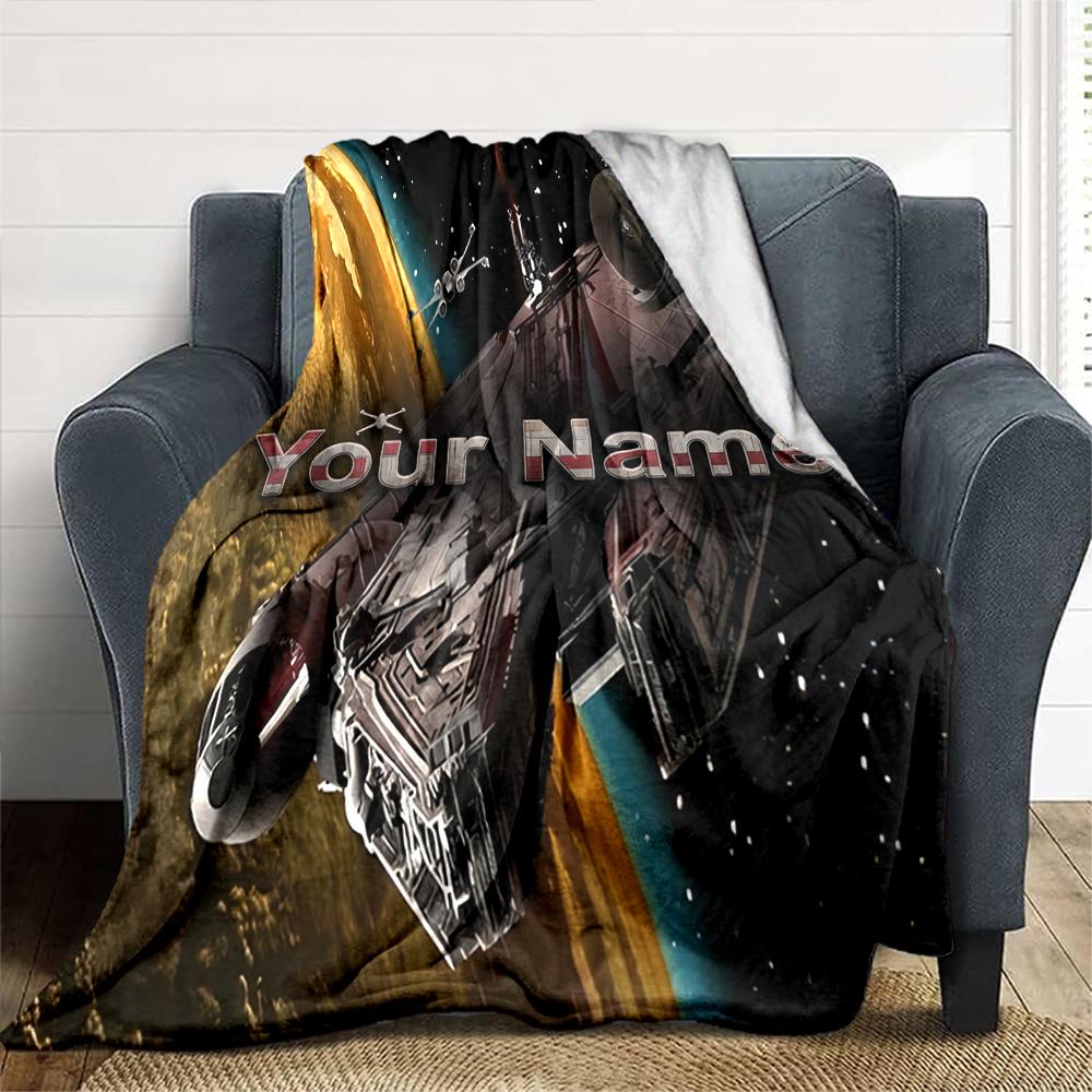 Star Wars Personalized Text Blanket Multi-purpose Personalized Blanket Soft Warm Cozy for Picnics Nap Home Decor Office Chair for All Occasions