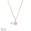 Fashion Sweet Non-tarnish 18K Gold Plated Stainless Steel Cute Zircon Flower Pendant Necklace for Women Girls Daily Gift