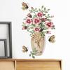 3d Flowers In Vase Self-adhesive Wall Stickers Chinese Style Wall Art For Bedroom Living Room Wall Decoration
