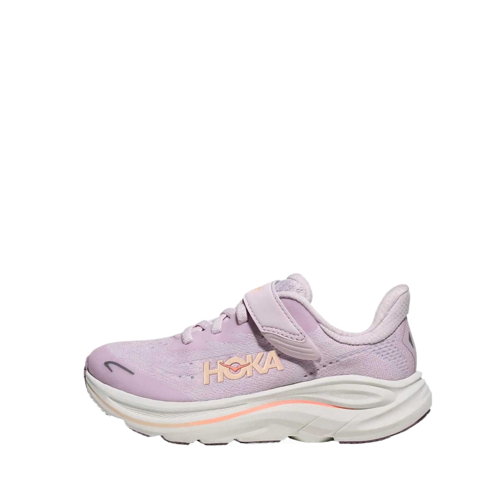 Hoka One One Clifton 10 Скругленный носок Удобные Липучки Дышащие Прочные Низкие Беговые Кроссовки Детские кроссовки 1168873-LRMT 28