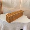 Rectangular Plastic Basket Decorative Rattan Weave Pattern Functional Storage For Home Decoration Practical Container