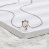 S925 Sterling Silber Halskette süße Katze Mondstein Halskette weiblichen Anhänger japanische und koreanische süße und frische Schlüsselbeinkette