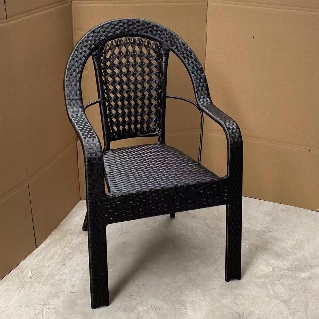 Ergonomic Rattan High-Back Chair for Elderly - Comfortable and Anti-Fall Design for Long Sittings, Perfect for Balcony and Outdoor Leisure.