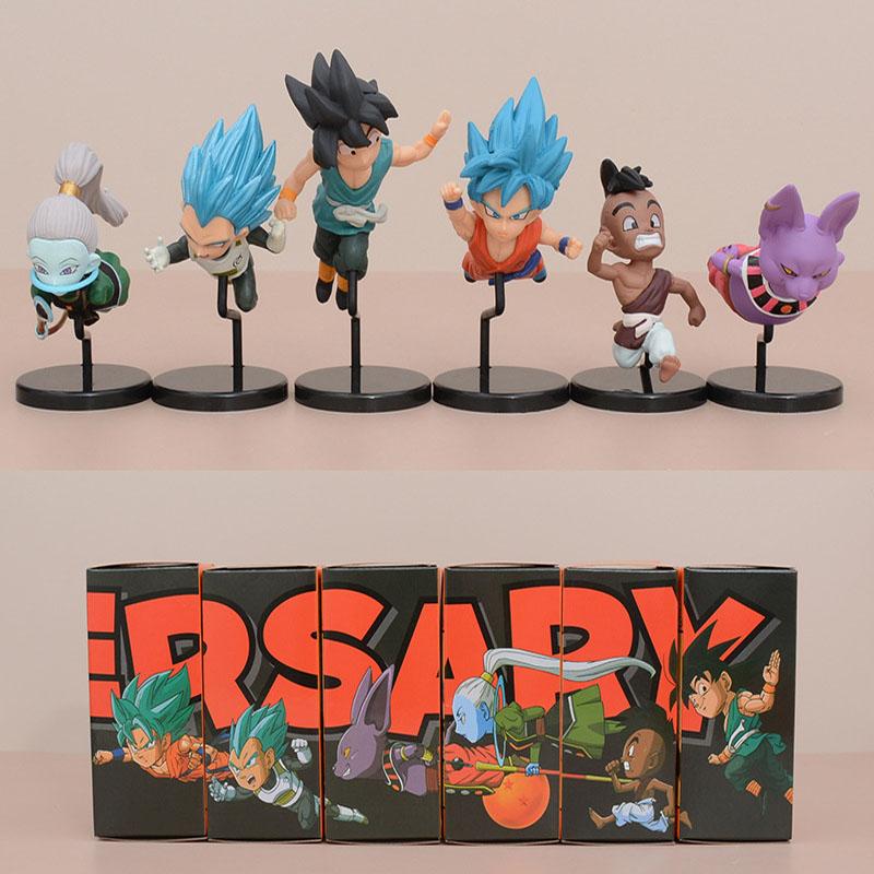 Anime Dragon Ball Q Version Flight Goku Vegeta Frieza Trunks Super Saiyan Desktop Decoration Cartoon Figure Model Toy Gift