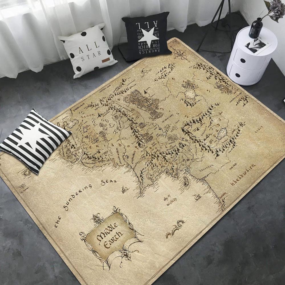 

L-Lords Game Rings Hallway Carpet Retro Multiple Choice Living Room Kitchen Rug Non-Slip Welcome Rug 40x60cm