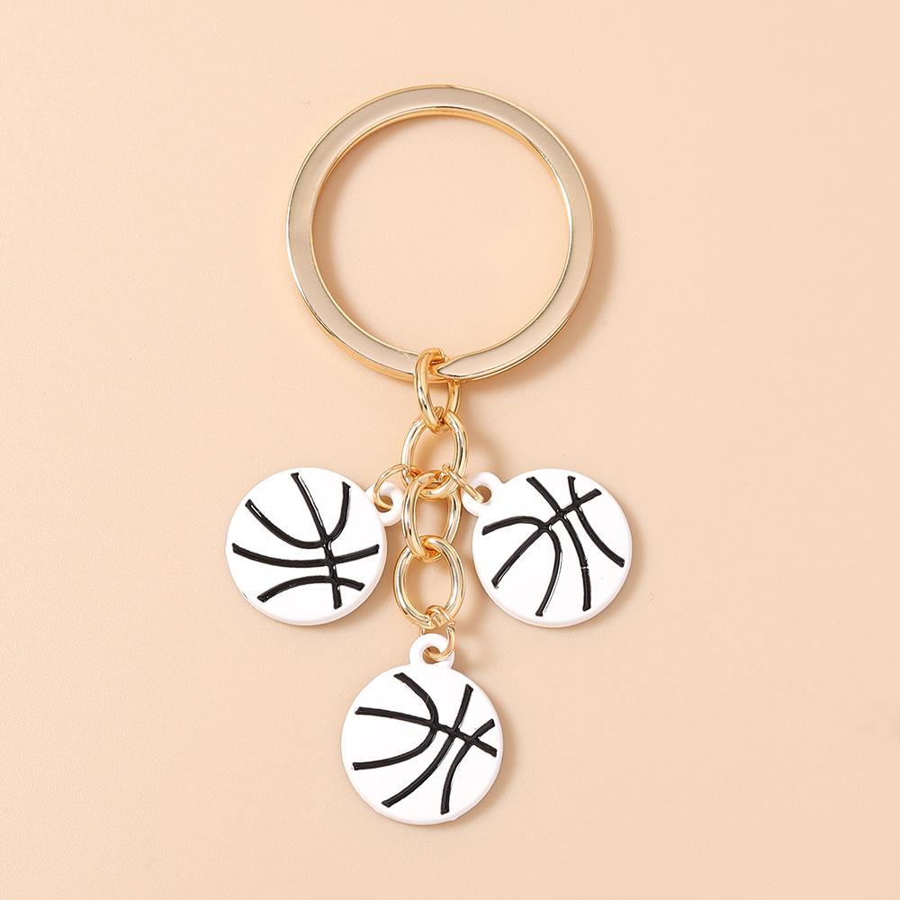Modischer Schlüsselanhänger aus Emaille in Ballform – Basketball-Schlüsselanhänger für Damen und Mädchen – ideal zum Dekorieren von Handtaschen und zum Selbermachen – Schmuckgeschenk