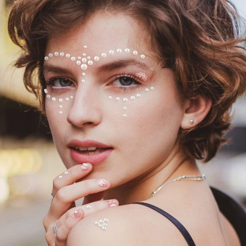 3/4/5/6/8/12MM Nail Art Rhinestones Limitation Pearls Eyebrow Eyeshadow Decals  Women