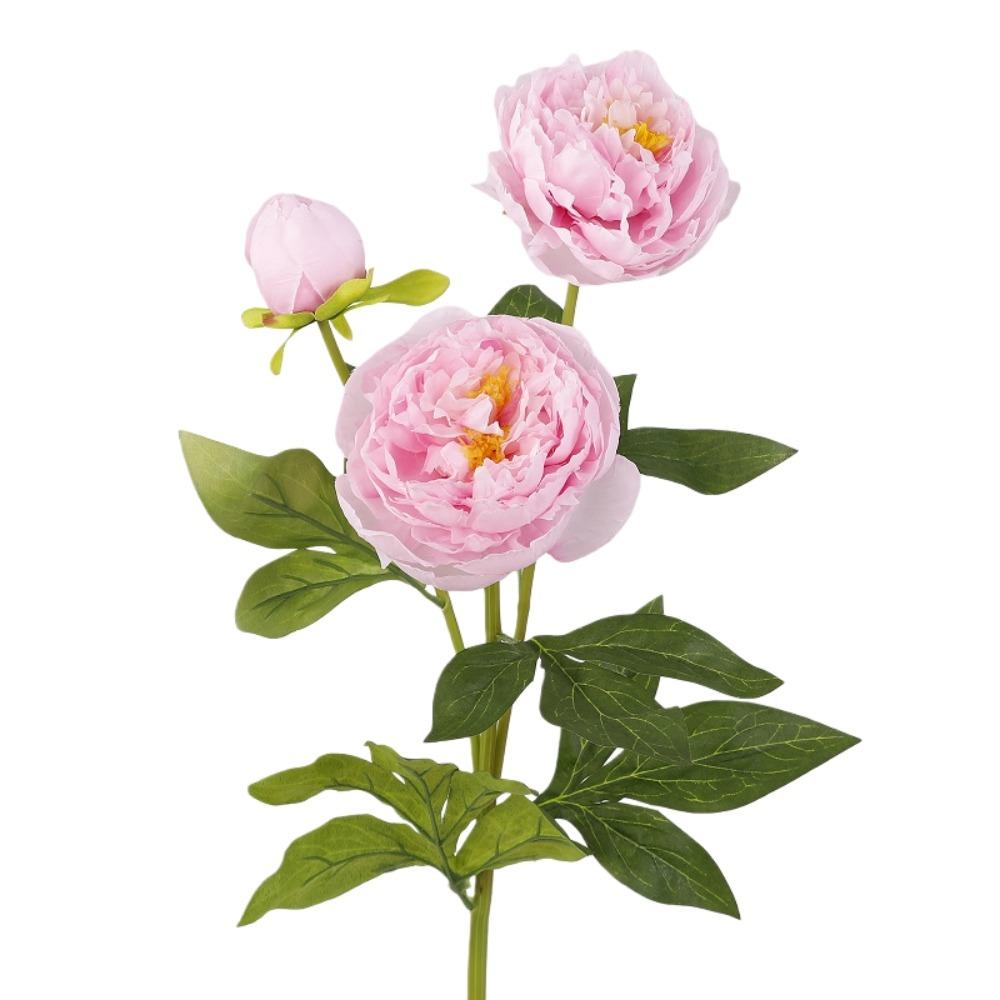 Real Touch Artificial Peony Flower 3 Heads Cotton Rose Fake Flower  Wedding Party