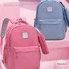 Schoolbag Korean Version Fresh Backpack Simple Solid Color Junior High School Ins Multi-layer Cute 1011 Girl New Schoolbag