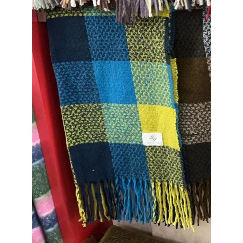 New Korean Style Casual Versatile Long Plaid Men's Scarf Women's Winter Student Thickened Warm and Cold Proof Scarf