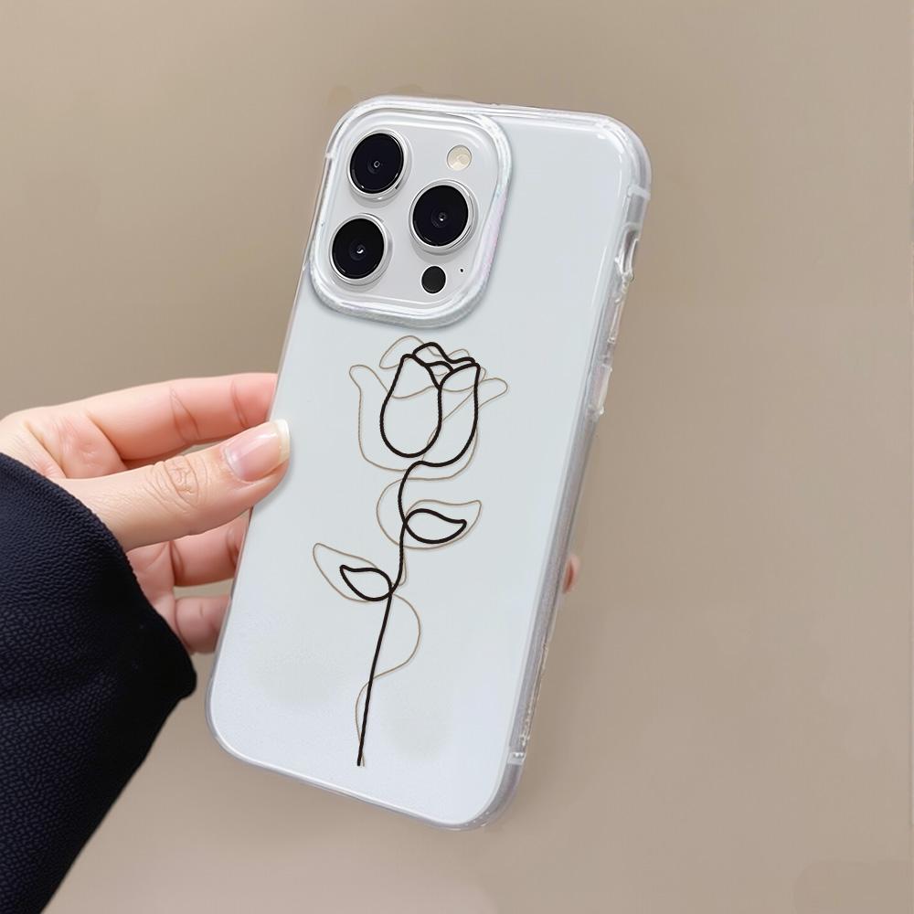 Painted Phone Case for iPhone 12 13 15 16 iPhone 16 12 13 14 15 Pro  14 15 16 Pro Max Coverage Shockproof Anti-Fingerprint Fresh Style Protective Case