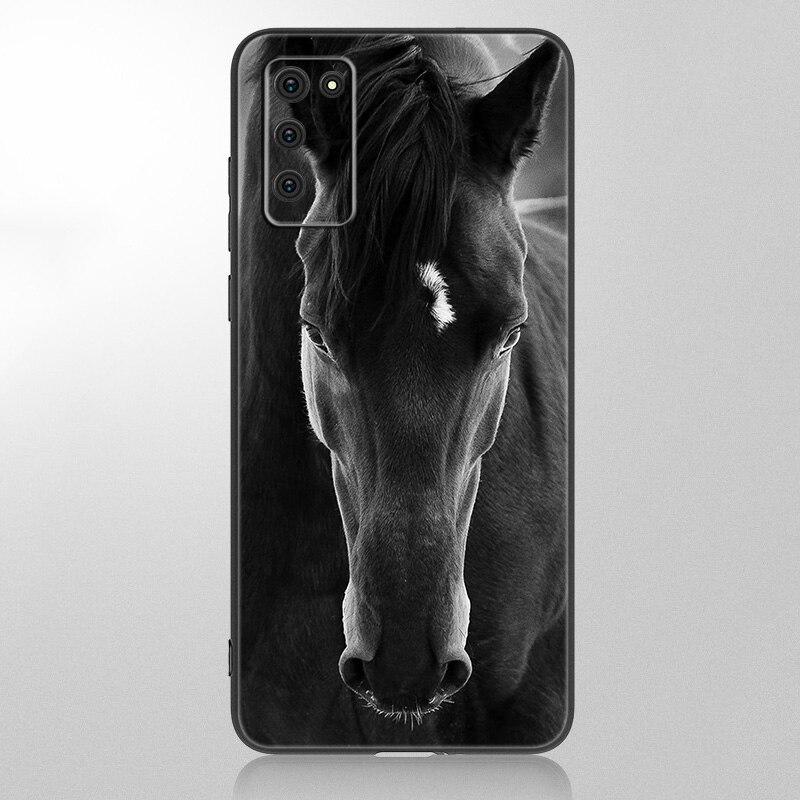 Pouzdro na telefon Horses Running Samsung Galaxy A12 A02S A22 A32 A52 A72 A71 A51 A41 A31 A21 A11 A50 A70 A10S A20S Černý měkký kryt