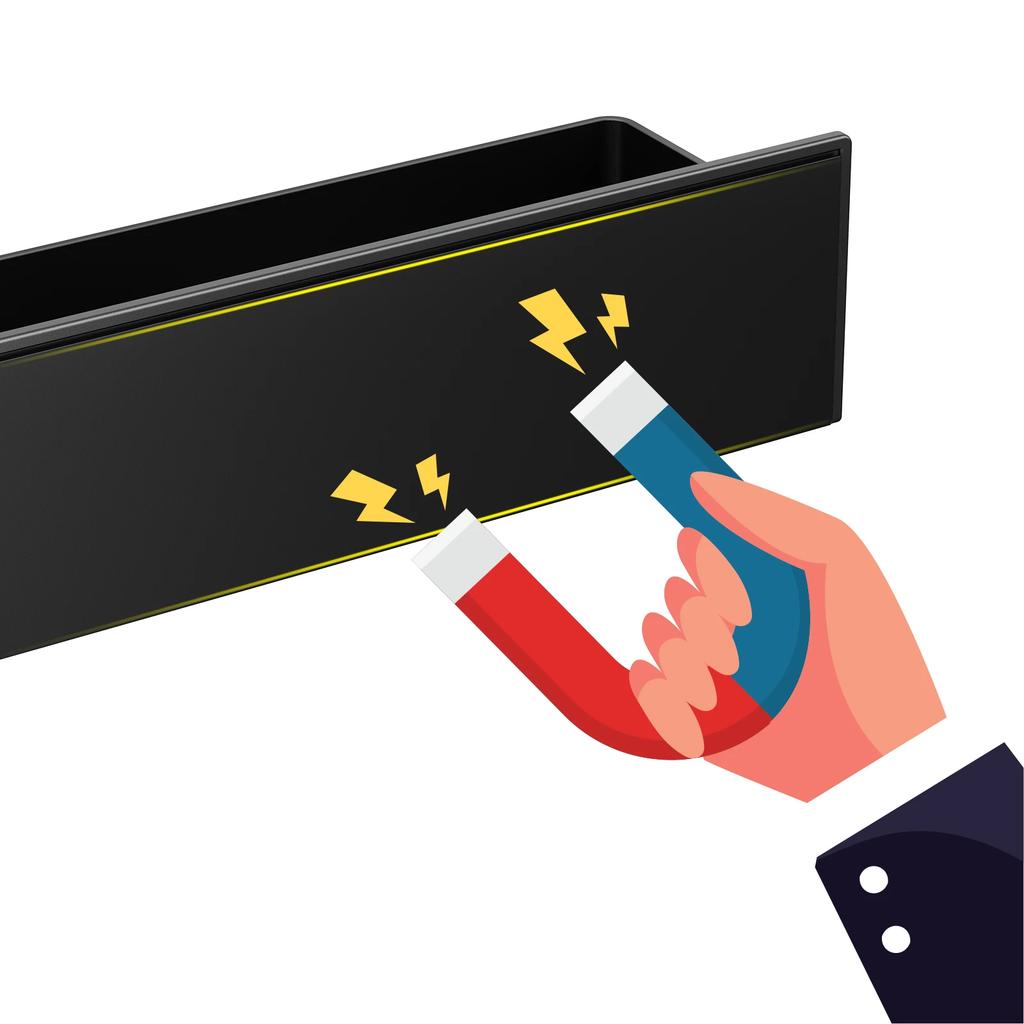 Starke magnetische Regale, 2-lagig, schwarz-weiß, Lagerregal, Küchen-Gewürz-Organizer aus Kunststoff für Kühlschrank und Mikrowelle