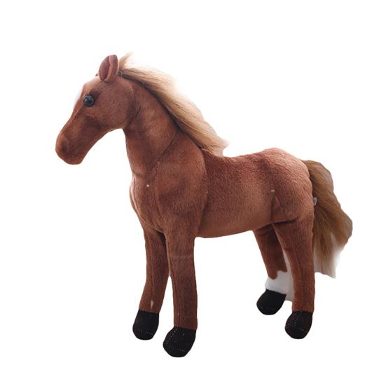 3D Simulation Horse Animal Plush Stuffed Doll Kids Toy Room Decor Photo Props