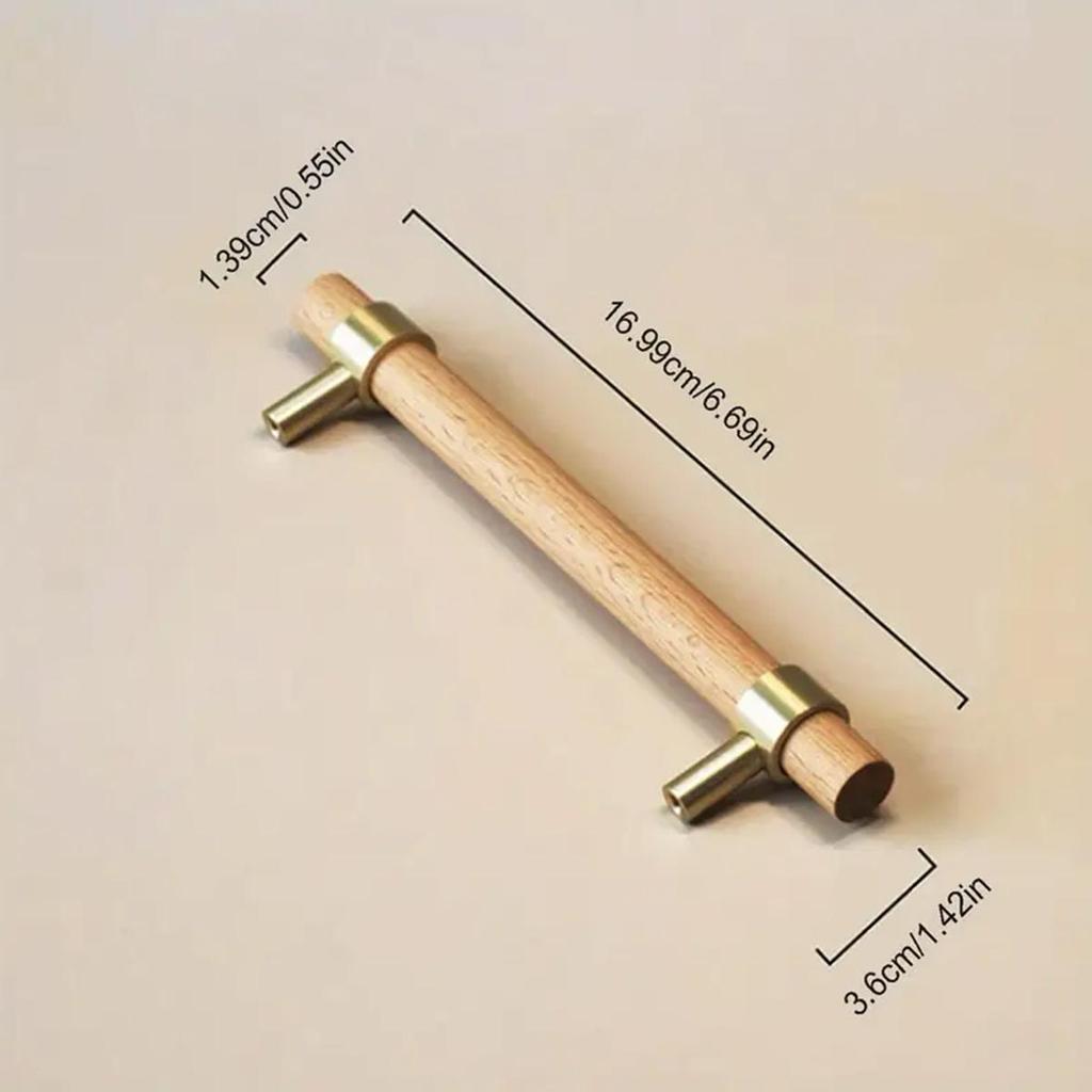 Pure Copper Beech Handle Cabinet Wardrobe Cabinet Long Handle Chinese Log Style Cabinet Door Handle Gold Nordic Simplicity