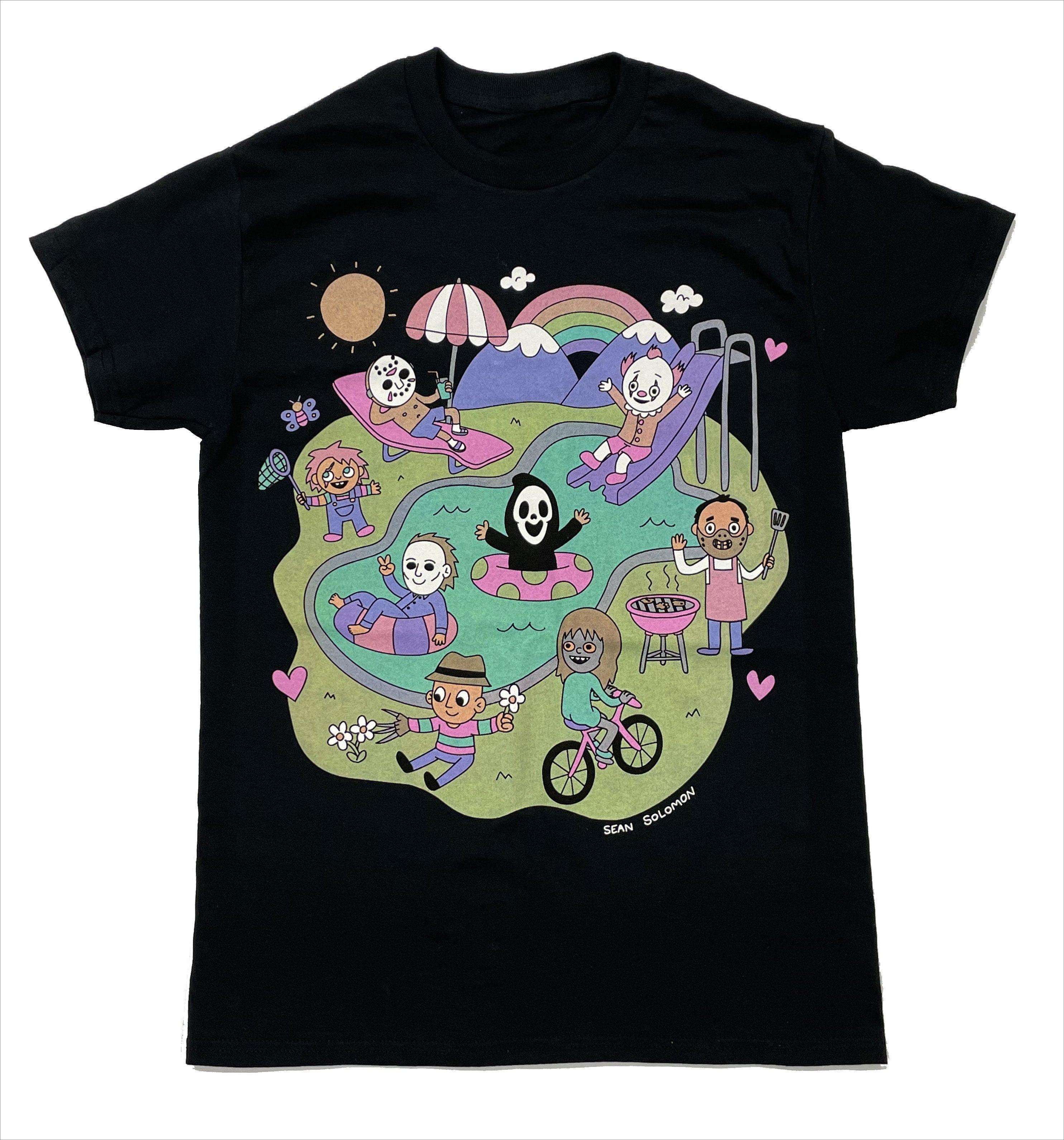 

Terror Pool Graphic Tee Cotton Round Neck Casual Unisex Tshirt Summer Top M