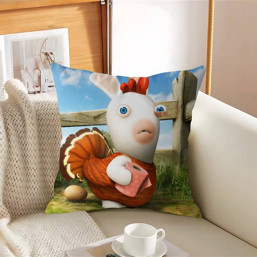 CUTE Cartoon I-InvasionS Rabbids Pillow Case Removable Washable Cushion Cover – All-Season Soft Linen