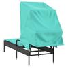 Sun Lounger with Sun Canopy Black Poly Rattan