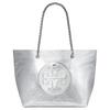 Ella Kette Falten Detail Logo Metall Nylon Umhängetasche Groß Damen Umhängetasche Silber 165174-040