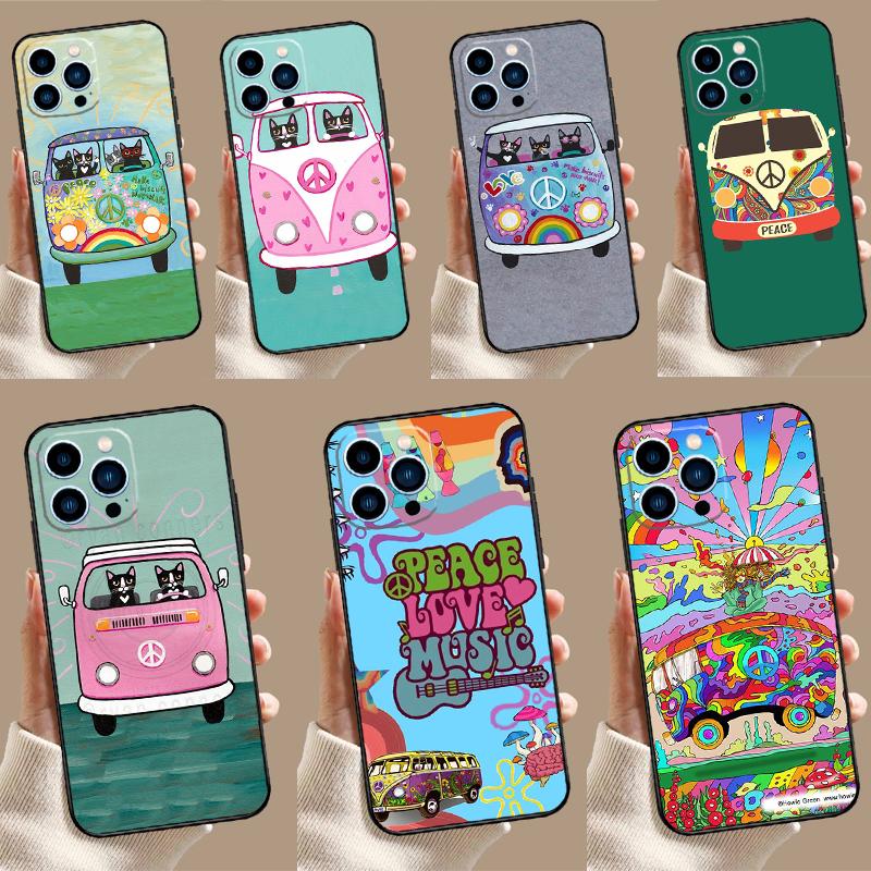 Hippy Peace Bus Cat For Realme 15 10 11 12 13 14 Pro Plus C67 C65 C63 C61 C35 C55 C53 C51 C71 C75 GT7 Pro Case