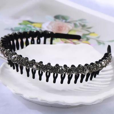 Flocking Bezel Hair Hoops For Women Ladies Solid Color Toothed Non-Slip Headband Hair Band Hair Accessories