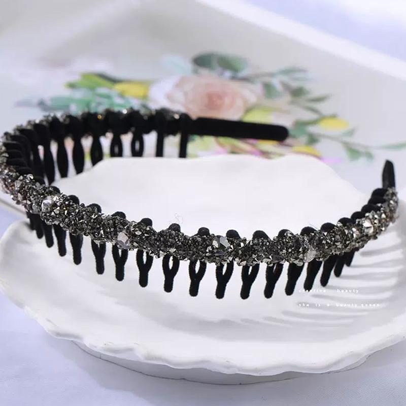 Flocking Bezel Hair Hoops For Women Ladies Solid Color Toothed Non-Slip Headband Hair Band Hair Accessories