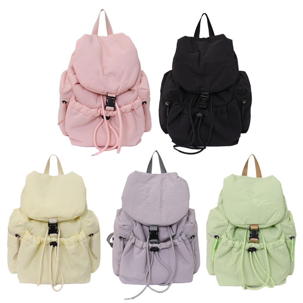 Women Drawstring Rucksack Lightweight Travel Gym Bag Nylon Casual Bookbag for Outdoor Travel College University Campus