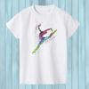 Maglietta da donna con stampa ginnasta e arcobaleno, motivo: ginnastica artistica, maglietta estiva per bambine, maglietta da streetwear hipster