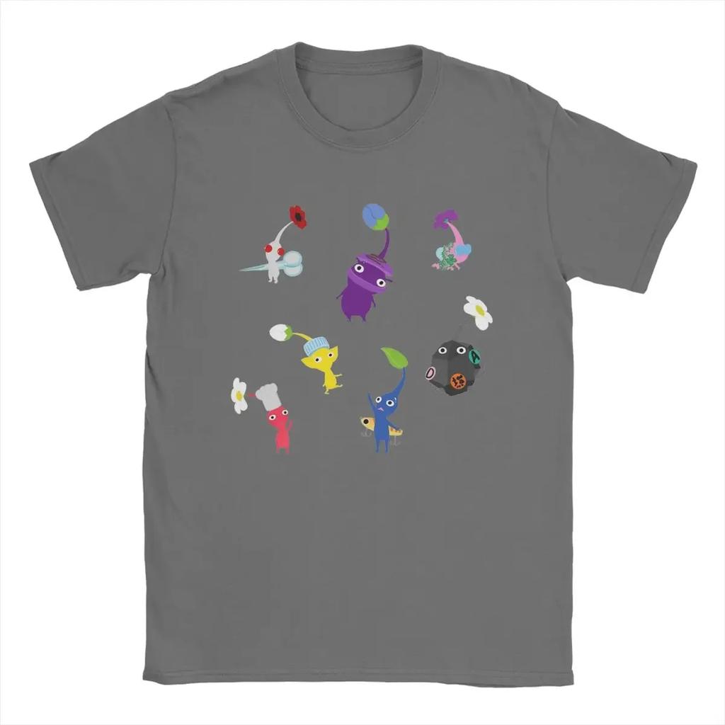 Decor Pikmin T-Shirt for Men Vintage Cotton Tee Shirt Crew Neck Short Sleeve T Shirt Printing Tops