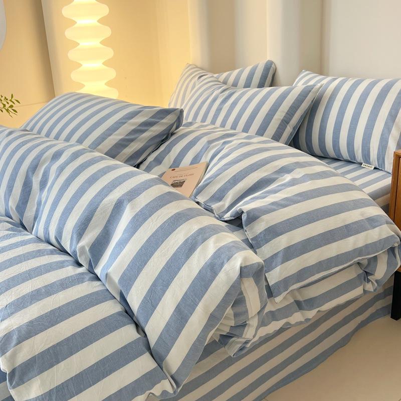 2026 Pure Cotton Yarn-Dyed Washed Cotton 4-Piece Set